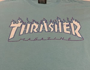 Vintage Thrasher Skater Magazine Tshirt Blue Medium - Picture 1 of 5