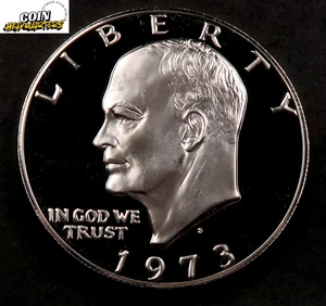1973-S SILBER Eisenhower Dollar * Gem Proof DCAM * 40% Silber * Key Date * XE412 - Bild 1 von 4