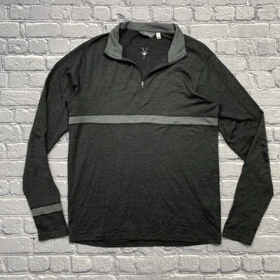 Ibex Merino Wool 1/4 Zip Pullover Sweater Size M Gray Base Layer Outdoor Hiking - Image 1 of 4