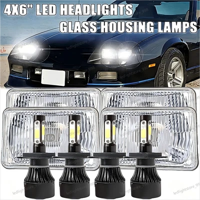 Подходит для Chevrolet Camaro Z28 1982 1983 1984 1985 1986-1992 4 шт светодиодные фары 4x6 дюймов - Изображение 1 из 4