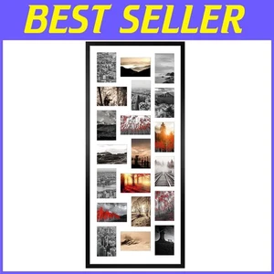 Modern Black 4x6 Collage Picture Frame - 20 Openings - Picture 1 of 9