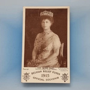 Postal de la realeza británica C1915 reina María W.W.1 Bélgica campaña de socorro - Imagen 1 de 2