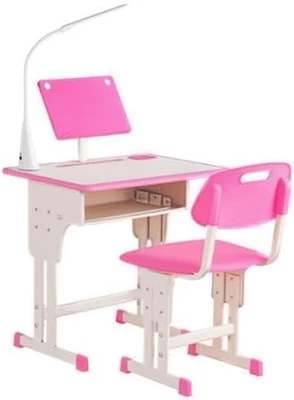 Banchetto per Bambini 6-12 Anni Ad Altezza Regolabile Con Lampada LED, Leggio E  - Immagine 1 di 4