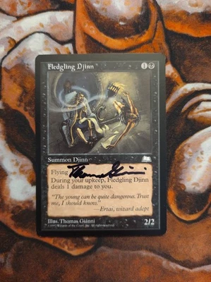 *ARTIST PROOF* Fledgling Djinn Thomas Gianni Signed Magic the Gathering - Image 1 of 2