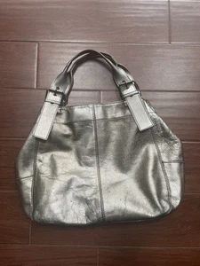 Maurizio Taiuti Metallic Bronze Gold Leder Satchel Tote Handtasche Tasche Made Italy - Bild 1 von 11