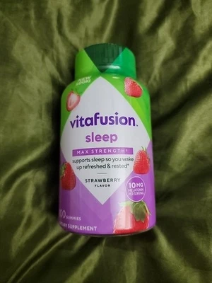 Vitafusion Max Strength,  100 Sleep Gummies, Strawberry 10mg. Melatonin - Image 1 of 3