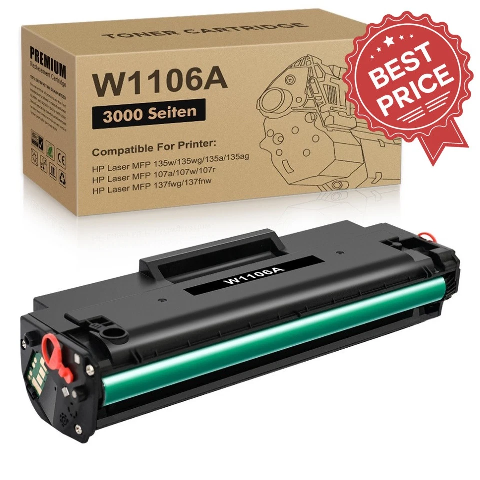 Mit Chip XL Toner für HP 106A W1106A Laser MFP 135wg MFP 137fwg  107w 135a 135ag - Bild 1 von 1