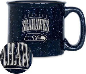 Seahawks NFL Campfire Becher 12oz, Keramik, Lasergravur, Rico, Heavy Duty, blau - Bild 1 von 7