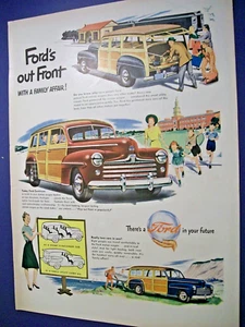 1947 Ford Woody Station Wagon large-mag car ad -"..out front w/ a family affair" - Picture 1 of 1
