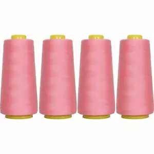 4 BIG CONES DUSTY PINK SERGER SEWING THREAD 2750 YD TEX 27 40S/2-THREADART - Picture 1 of 8