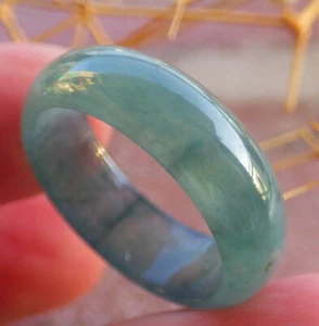 Video Certified Green Natural A Jadeite Jade Circle Ring NO. 10.5 戒指 113334 TS - Picture 1 of 9