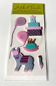 AMERICAN GREETINGS ADDED TOUCH LAYERED GLITTERED BIRTHDAY STICKERS * - Picture 1 of 1