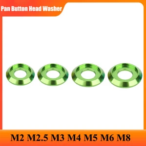 M2 - M8 Aleación de Aluminio Pan/Botón Cabeza Tornillo Arandelas Espaciador Anodizado Verde - Imagen 1 de 8