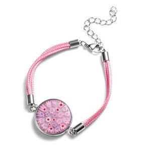  Pink Murano & 100% Genuine Rose Quartz Bracelet Stainless Steel Hypoallergenic 