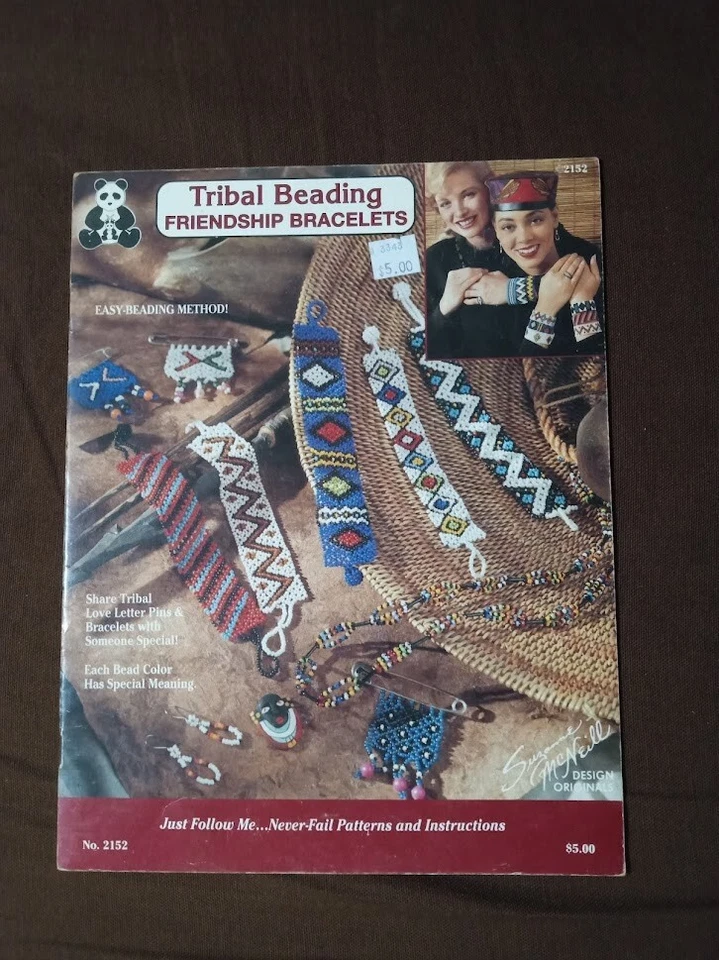 Vtg Rare Design Original Tribal Beading Friendship Bracelets Pattern '90 Bk#2152 - Image 1 of 1