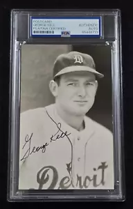 GEORGE KELL Signed Real Photo Postcard-HOF-A'S-WHITE SOX-ORIOLES-PSA - Picture 1 of 4