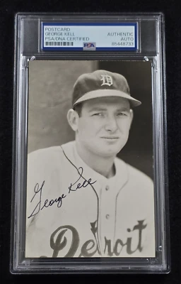 GEORGE KELL Signed Real Photo Postcard-HOF-A'S-WHITE SOX-ORIOLES-PSA - Image 1 of 4