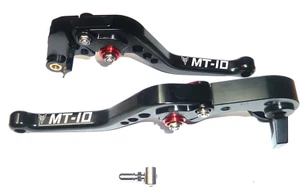 YAMAHA MT-10 2022-2025 SHORT BLACK BRAKE + CLUTCH LEVERS SET + Titanium push rod - Picture 1 of 16