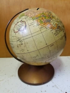 Vintage Metal Coin Bank World Globe The Revere Globe da sei pollici di Repogle - Foto 1 di 4