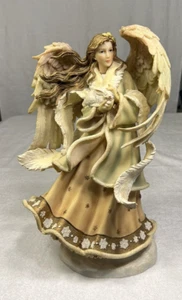 Vintage Angel with Rabit Resin Figurine / Statue 13.5" Tall Beautiful Detail - Picture 1 of 23
