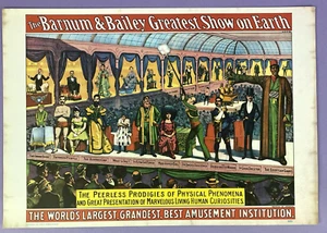 Póster Museo Circo Curiosidades Humanas Barnum & Bailey ¡60+ años! - Imagen 1 de 6