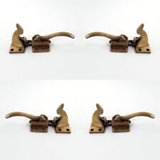 4 rare ICE BOX CATCH lever aged antique deco style solid brass heavy offset B