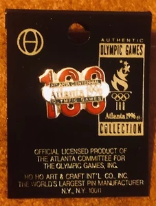 Atlanta 1996 Centennial Summer Olympic Games Lapel Pin Red 100 Years Logo NEW - Picture 1 of 1