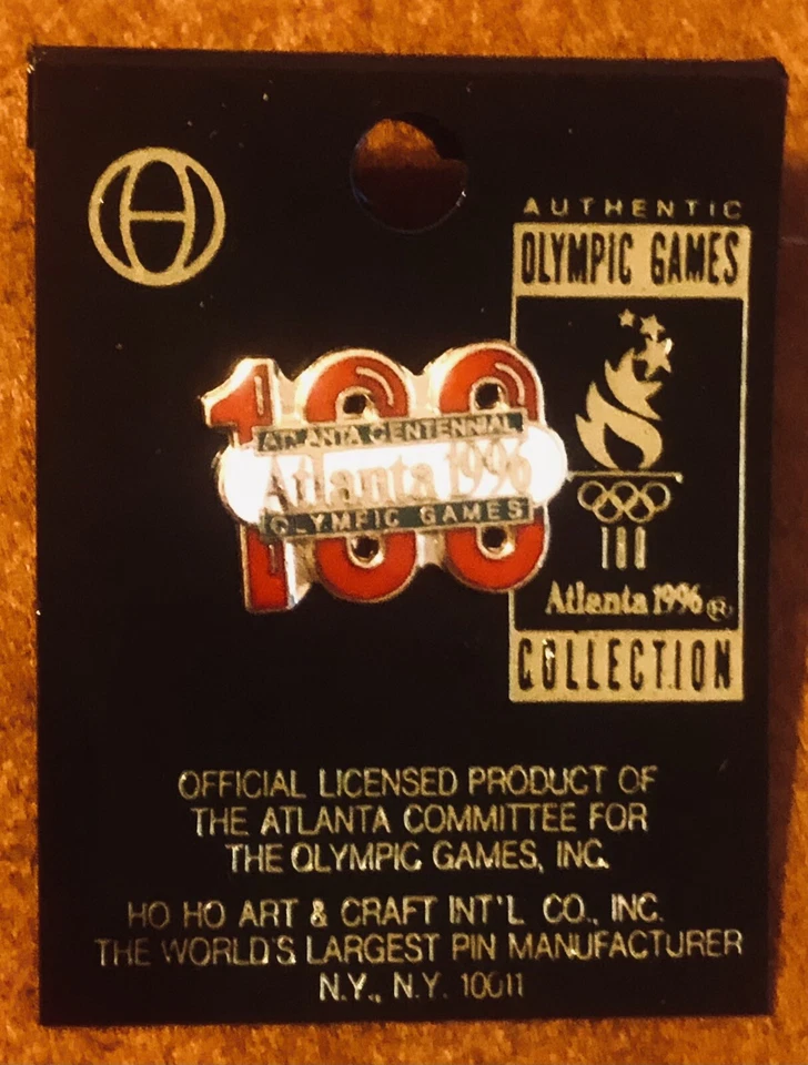 Atlanta 1996 Centennial Summer Olympic Games Lapel Pin Red 100 Years Logo NEW - Image 1 of 1