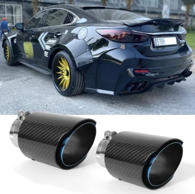 Puntas de escape silenciador de fibra de carbono de 2,5" entrada 3,5" salida para Mazda 6 Atenza sedán Foto 1 de 4