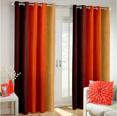 2 Piezas - Juego de Cortinas Boho Ventana Puerta Anillo Estampado Ombre 5 7 8 9 Pies Foto 1 de 4