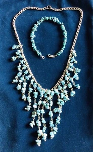 JUEGO DE COLLAR Y PULSERA DE JOYERÍA DE MODA CON CHIP TURQUESA - Imagen 1 de 5