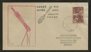1947 NETHERLANDS rocket mail cover INFRATOR ROUGE - EZ 60C1 - Picture 1 of 2