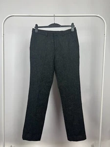 Pantaloni Harris tweed ASOS 100% lana a spina di pesce verde scuro taglia W32 L30 - Foto 1 di 10