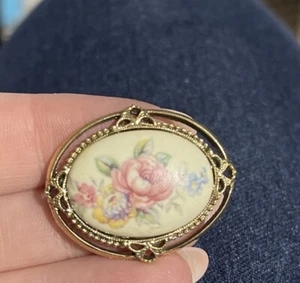 Vintage Brosche Blumen Mosaik Anstecknadel - Bild 1 von 1