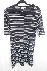 VANS Stripe T-Shirt M Black White Split Skater Tee Y2K Alt Indie Streetwear - Picture 1 of 6
