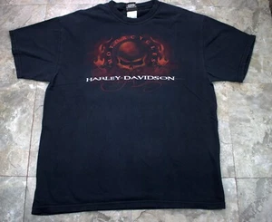 Harley Davidson Skull and Fire Suffolk County Oakdale, NY de colección talla AL - Imagen 1 de 9