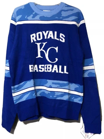 Genuine MLB Blue Kansas City Royals Ugly Sweater Size Large New Cover