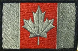 KANADA Flagge Aufnäher mit Haken Klebeverschluss grau & rot schwarzer Rand #8 - Bild 1 von 1