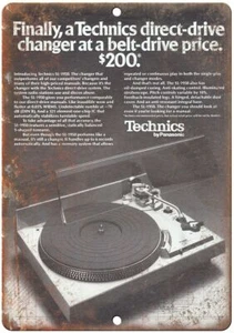 Technics SL-1950 Giradischi ad azionamento diretto annuncio Insegna in metallo riproduzione vintage D127 - Foto 1 di 2
