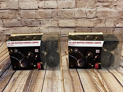 NEW 20 DARK GRAY Rattan Ball LED String Fairy Lights Wedding Party Decor Battery - Image 1 of 4