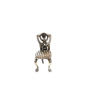 Vintage Silver Signed Italian Mid Century Dining Chair Figure Display Miniature - Picture 1 of 6