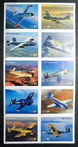 3916 - 3925 MNH 2005 37c Advances in Aviation Superfortress Bonanza Thunderbolt - Picture 1 of 2