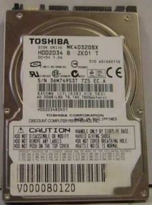 Toshiba 40GB SATA 2.5" MK4032GSX HDD2D34 9.5MM Hard Drive Tested Good - Picture 1 of 1
