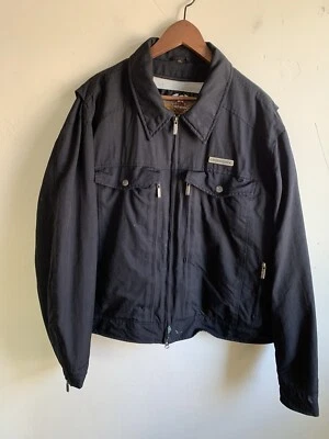 Chaqueta de equitación Harley Davidson para hombre grande 2 en 1 negra cremallera completa nylon sin inserto Foto 1 de 4