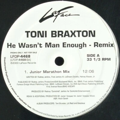 TONI BRAXTON "HE WASN'T MAN ENOUGH (REMIX)" 2000 12" VINYL PROMO ~RARE~ *SEALED* - Imagem 1 de 4