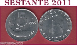 A26 ITALY ITALIA REPUBBLICA ITALIANA 5 LIRE 1990 KM 92 FDC/UNC DA ROTOLINO - Imagen 1 de 1