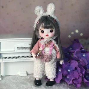 16cm Puppe 1/8 BJD Puppe Full Outfit Wechselbare BJD Kleidung Schuhe Perücken - Bild 1 von 5