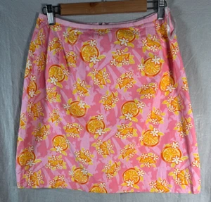 VINTAGE Falda Lilly Pulitzer Mujer Talla 6 Rosa Floral Naranjas Forrada Mini - Imagen 1 de 12