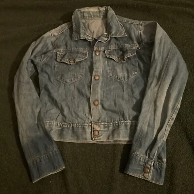 Chaqueta de Camionero Denim Vintage Años 60 70’s Niños Ribete M Foto 1 de 4