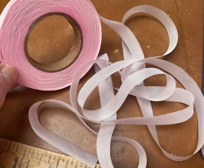 Cinta de seda teñida a mano 7/16" 1yd hecha en USA flor de cerezo Foto 1 de 3